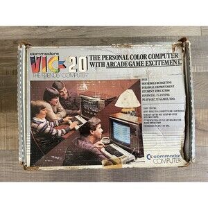 Commodore VIC-20 computer in box, good condition. Includes Manual.